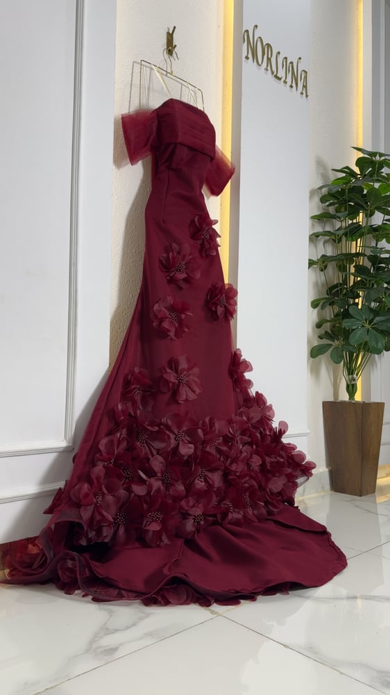 Elegant purple rose dress