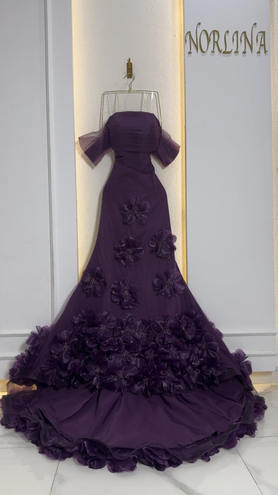 Elegant purple rose dress