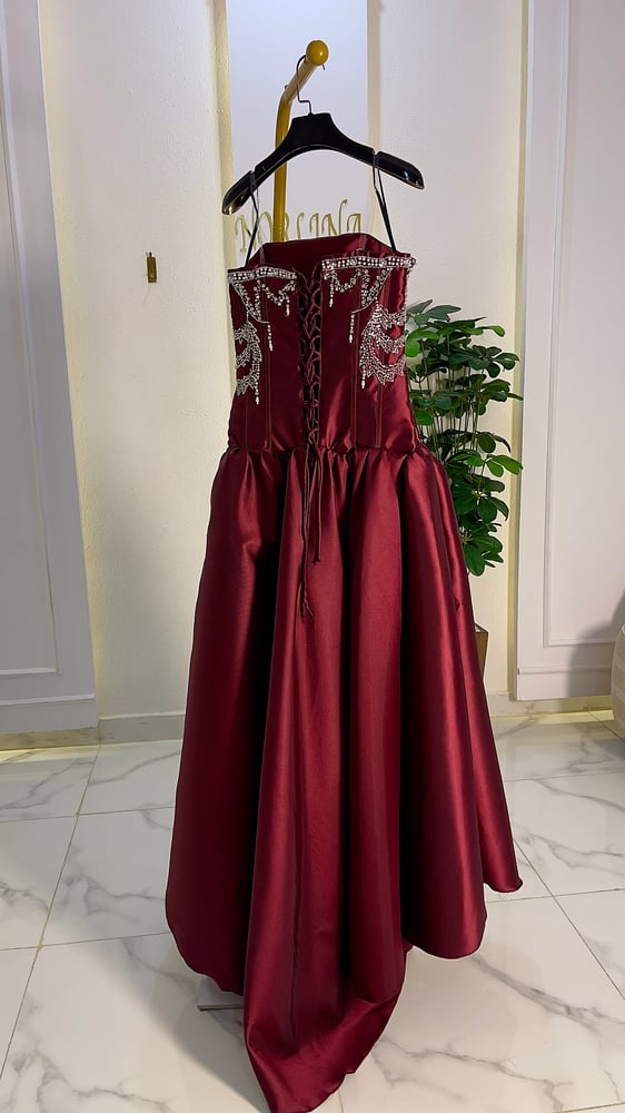 فستان ميكادو فاخر بقصة واسعة للمناسبات Mikado evening dress full s