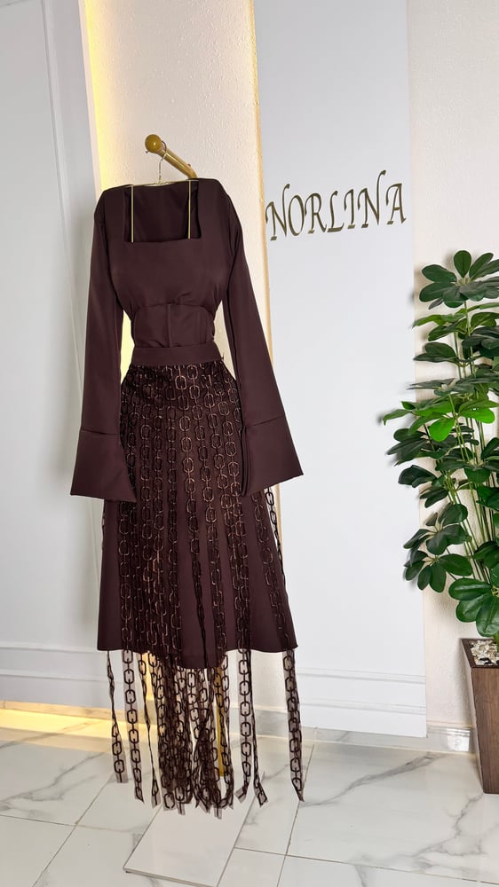 فستان بني باربي elegant brown barbie dress for evening look