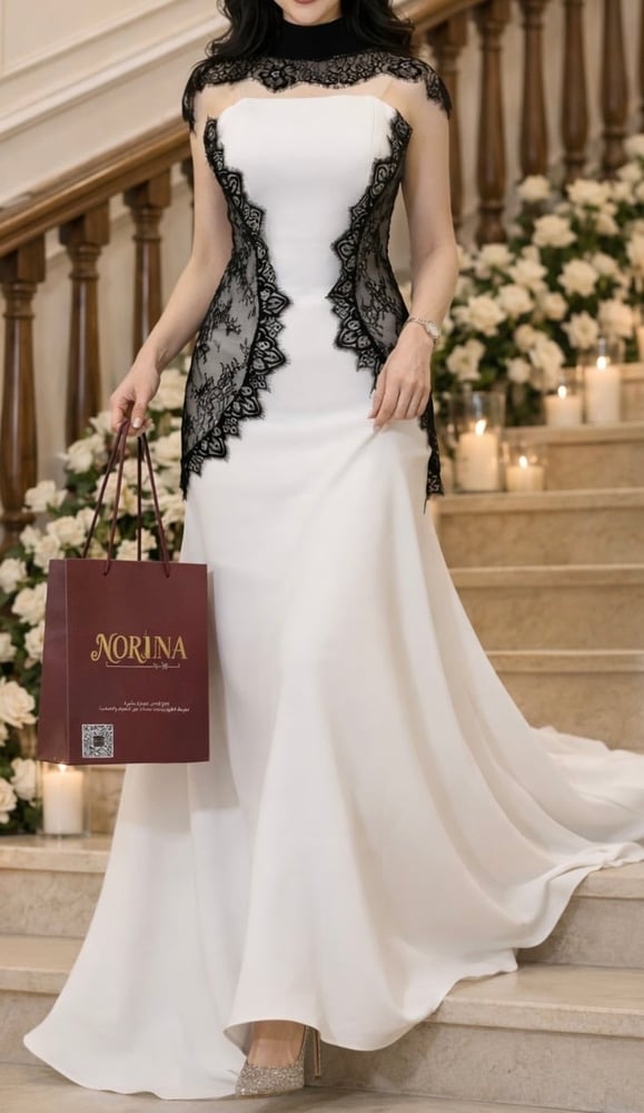 فستان انثوي فاخر دانتيل white lace dress feminine luxury style
