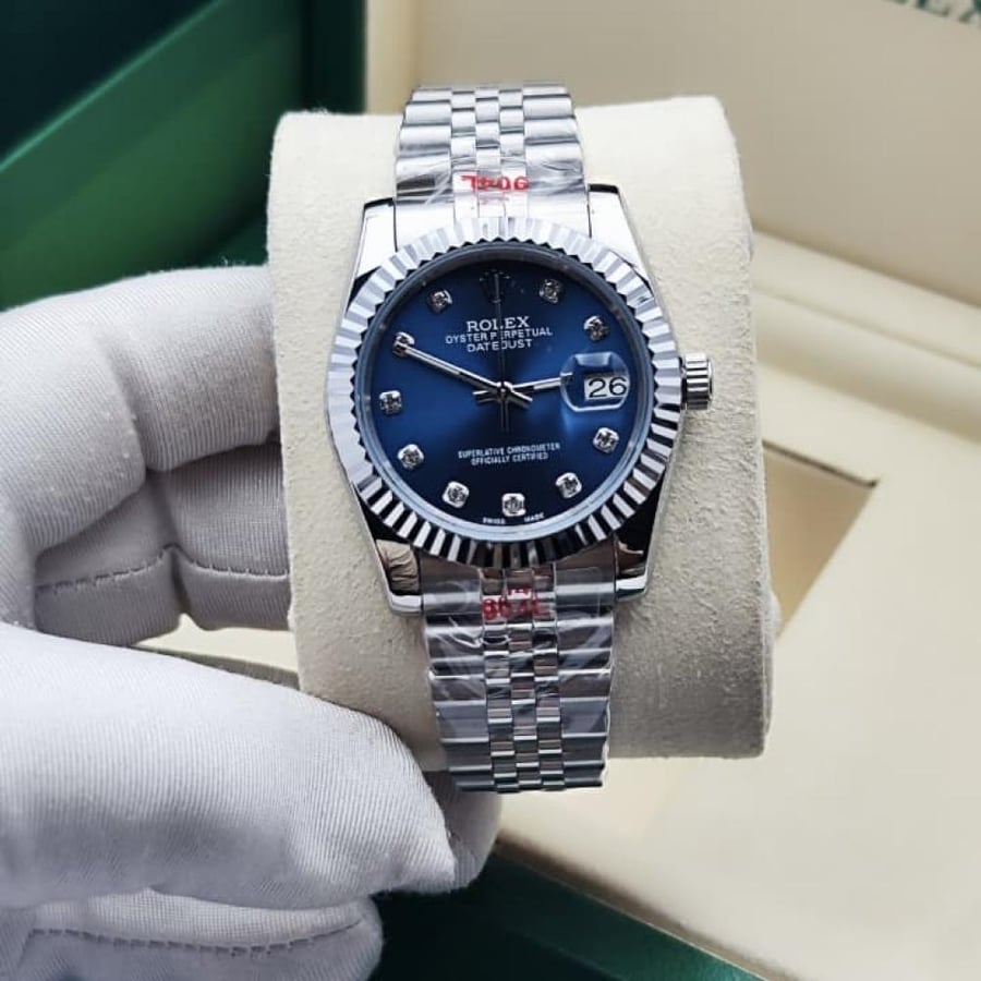 ساعة رولكس Datejust 36 رجالية ستانلس ستيل بمينا أزرق