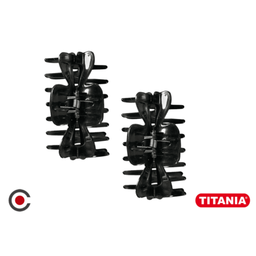 TITANIA HAIR CARE (مشبك شعر تيتانيا حجم كبير لون اسود *2)