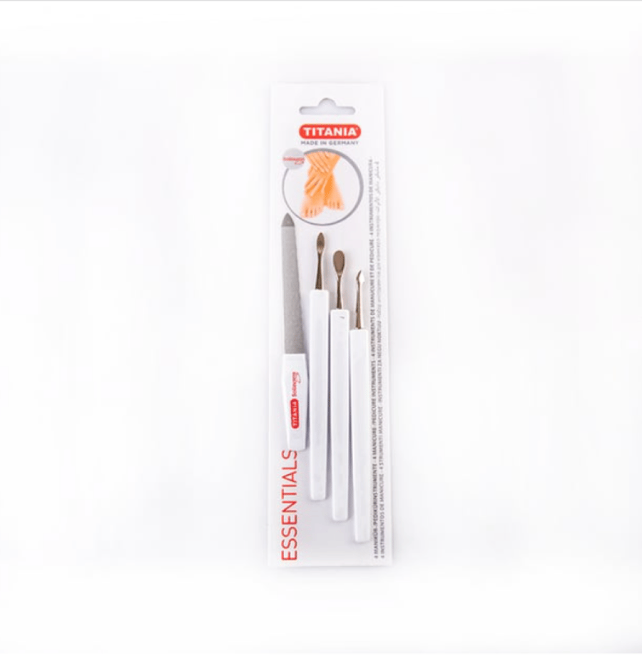 Titania 4 Pedicure/Minicure Instruments 1020Set (تيتانيا مانيكير اينتوكت عبوة من 4 قطع 1020)