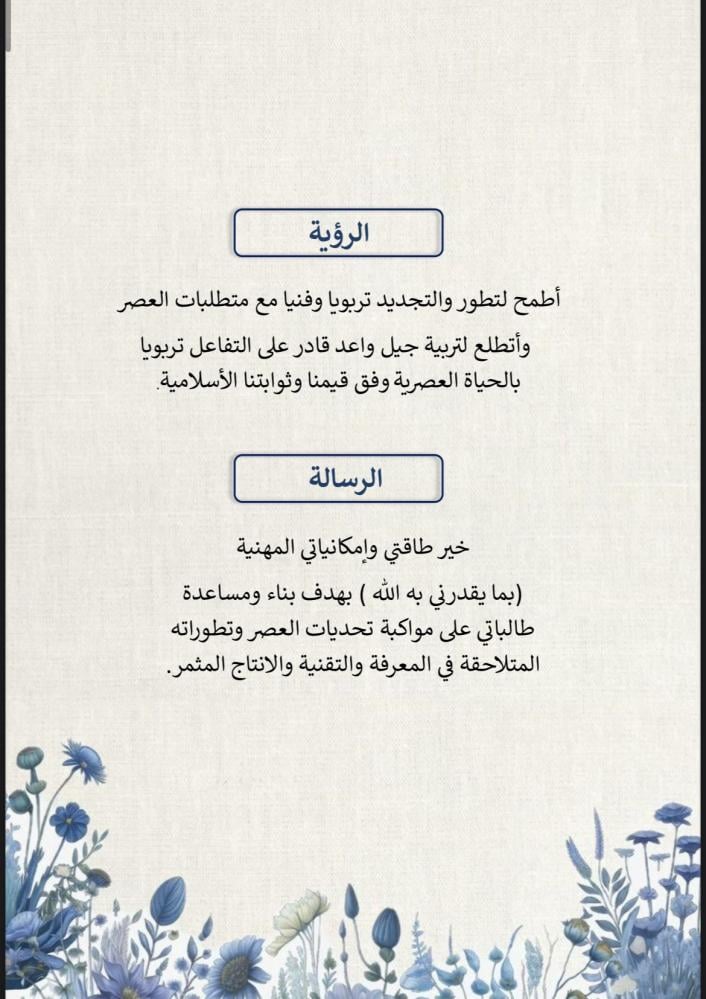 ملف توثيق شواهد الاداء للموجه الصحي  زهور أزرق