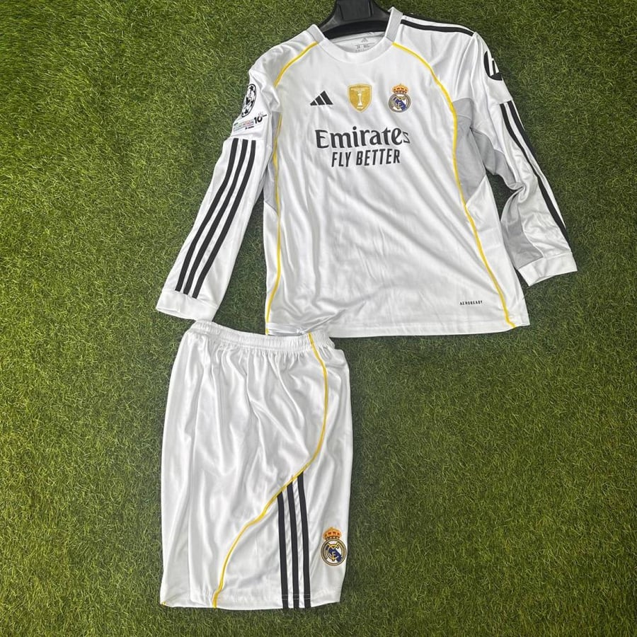 طقم ريال مدريد الأساسي كم طويل ( شبابي-أطفال ) 2025/26