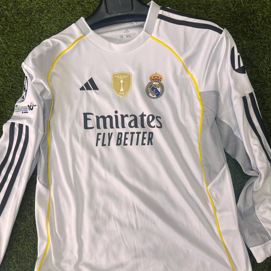 طقم ريال مدريد الأساسي كم طويل ( شبابي-أطفال ) 2025/26