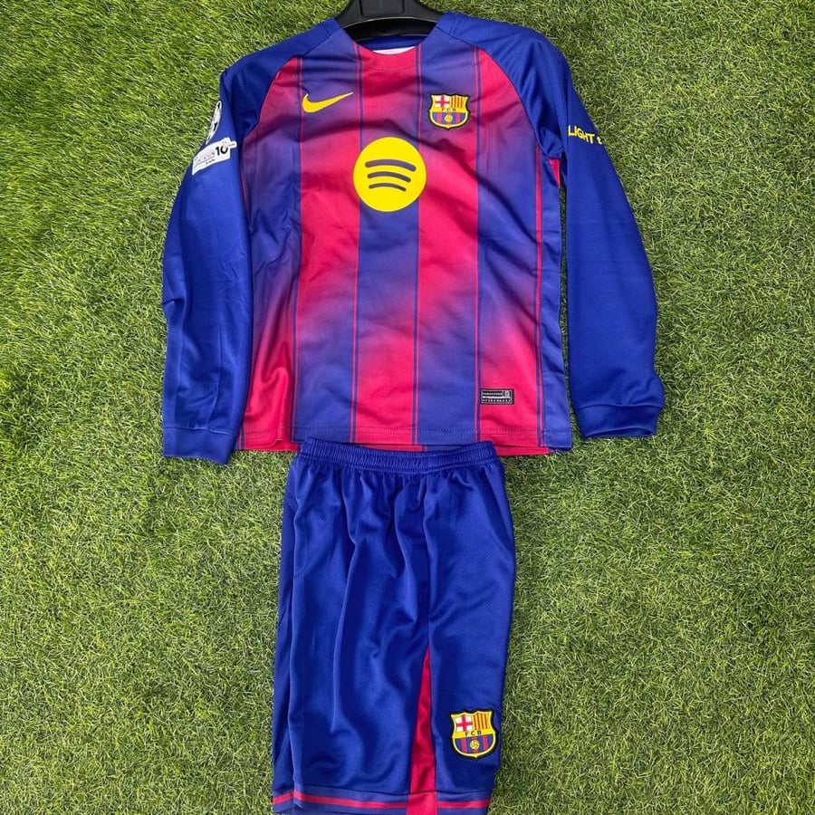 طقم برشلونة الأساسي كم طويل ( شبابي-أطفال ) 2025/26