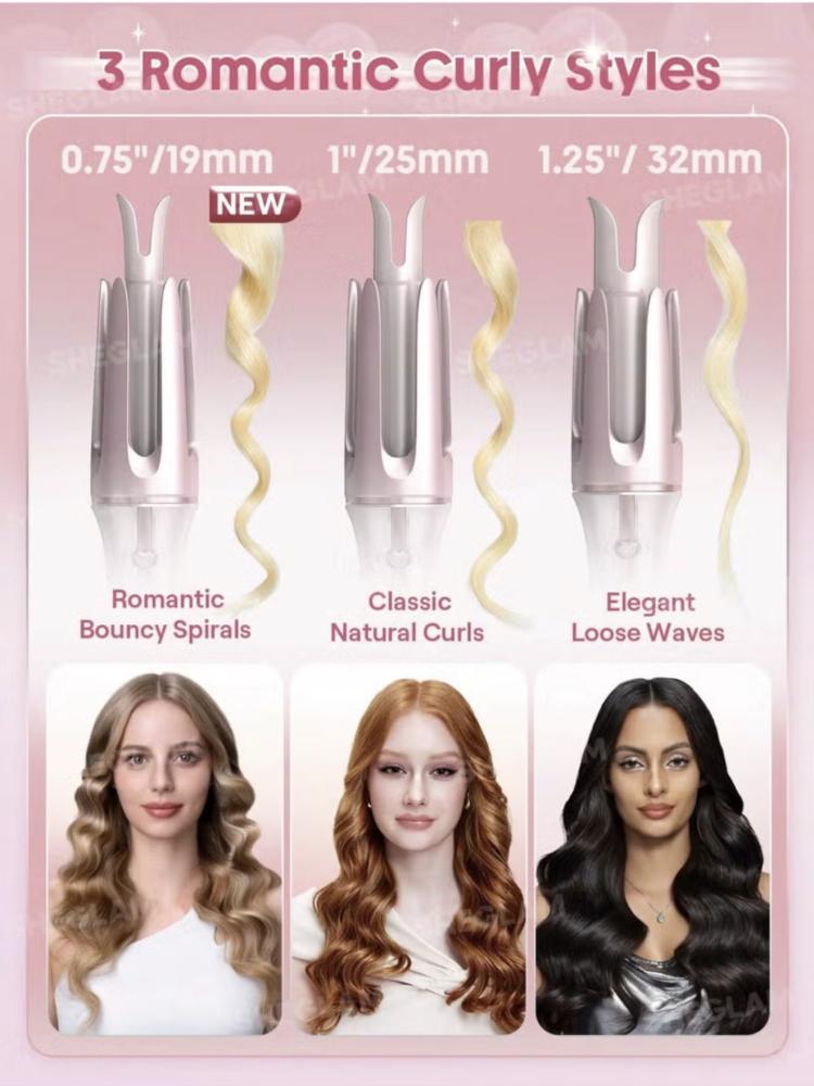مكواة تمويج دواره فورية بلمسة واحدة من Sheglam - 32 مم