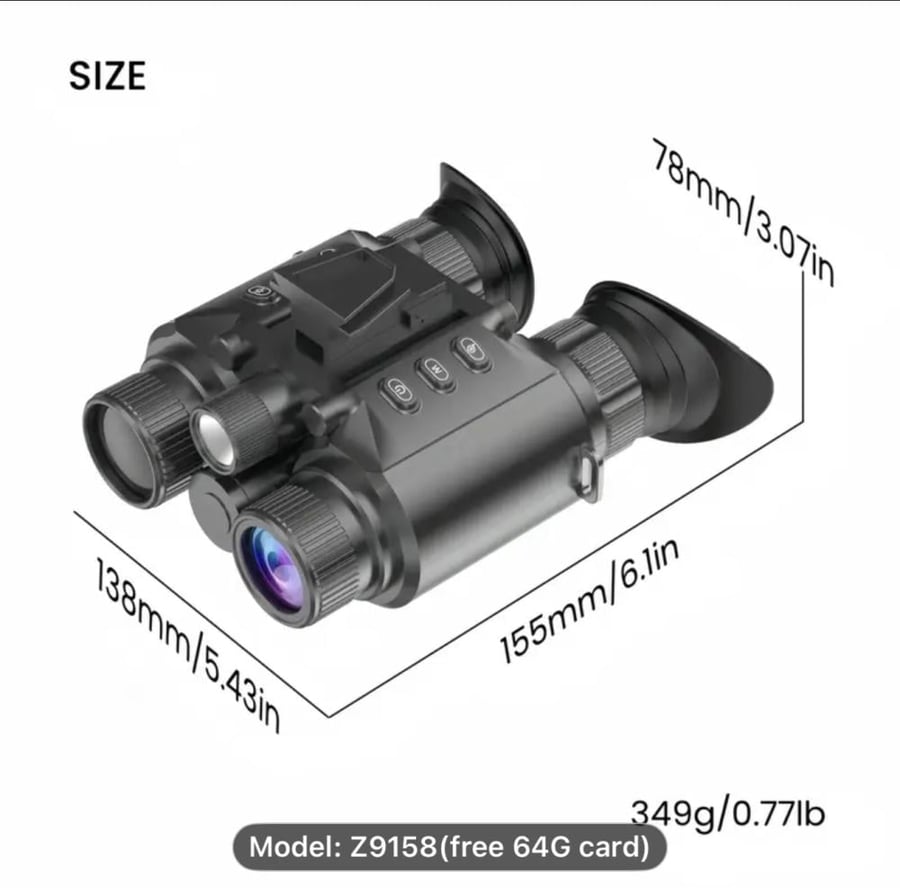‎دربيل ليلي احترافي 4K Z9158: رؤية ليلية فائقة مع كشاف تكتيكي دربيل ليلي
