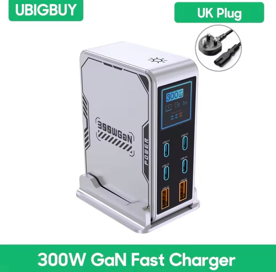 Office charging platform 300 watts (GaN Pro) - 6 ports in one device!