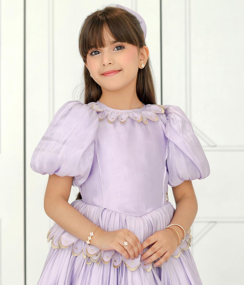 Elegant purple embroidered dress