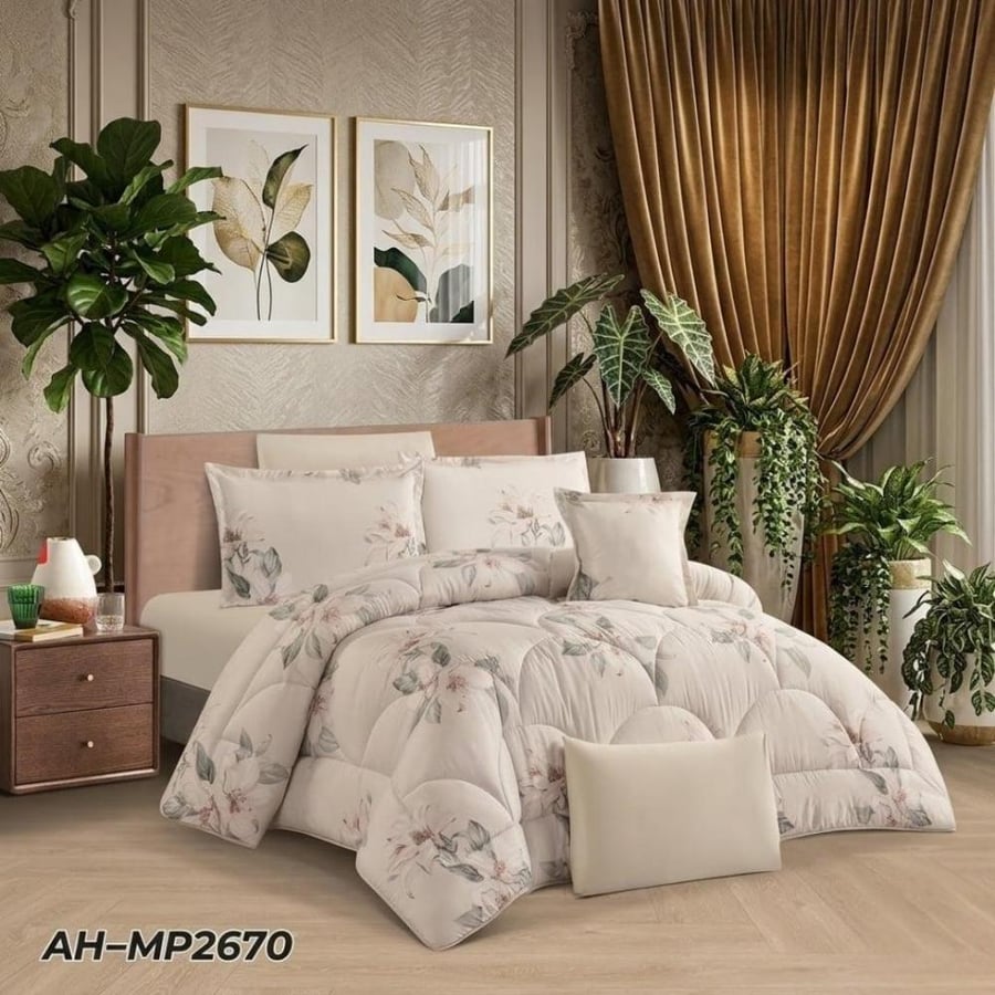 مفرش سرير صيفي نفرين مشجر مايكرو 7قطع عروض MP2670