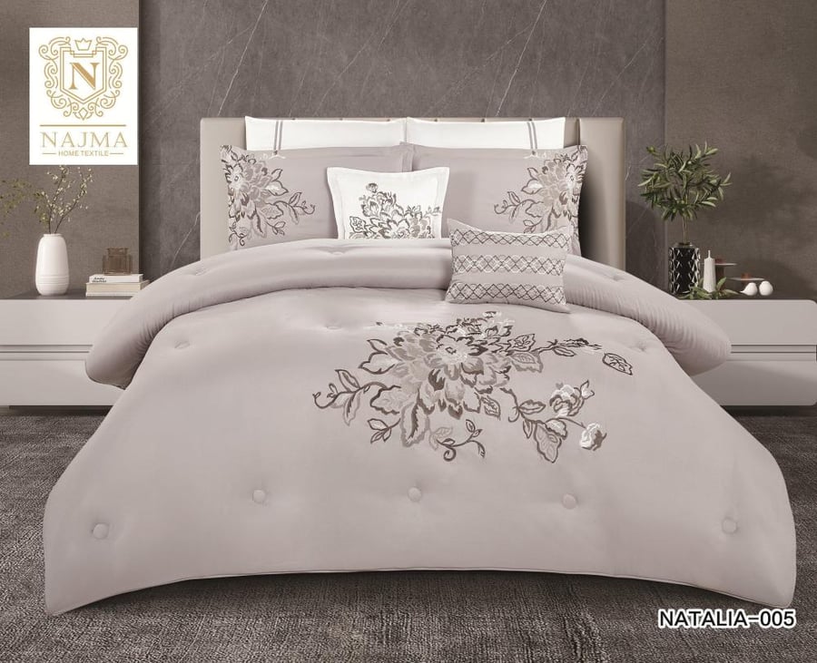 مفرش صيفي مطرز  نفرين 8 قطع / انساج