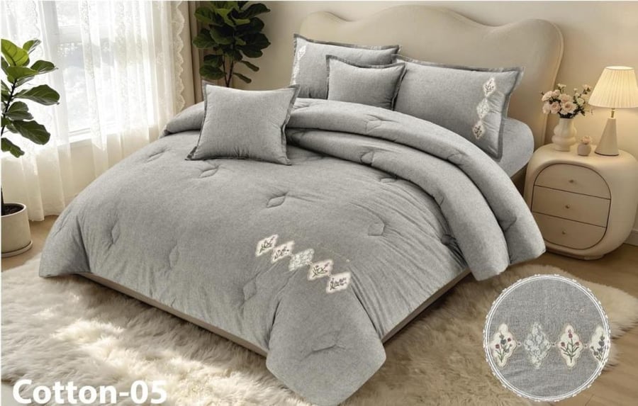 Summer twin bedspread set for two, 6 pieces, 100% cotton