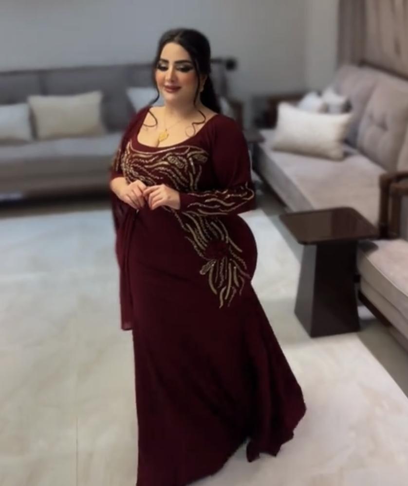 فستان سهره  عنابي