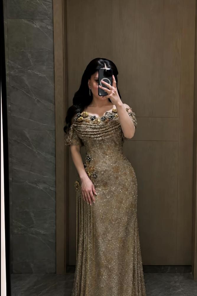 فستان ماتيا  سهره ذهبي
