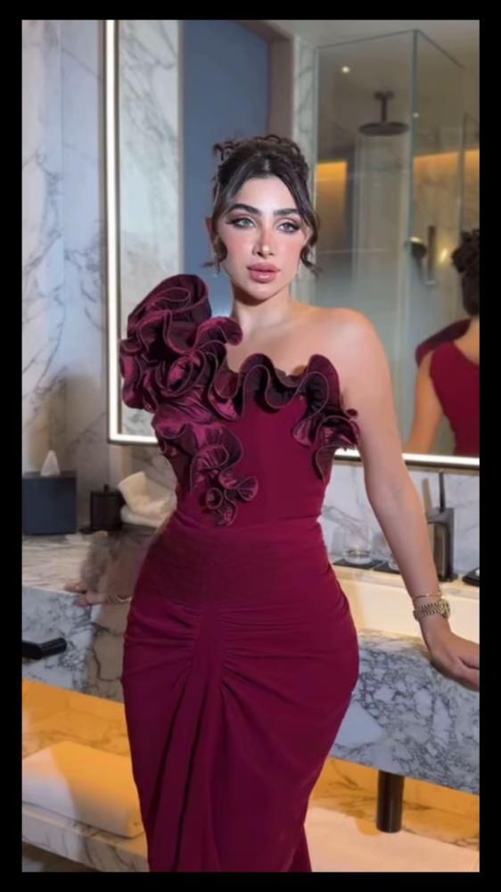 فستان دونا عنابي فخم
