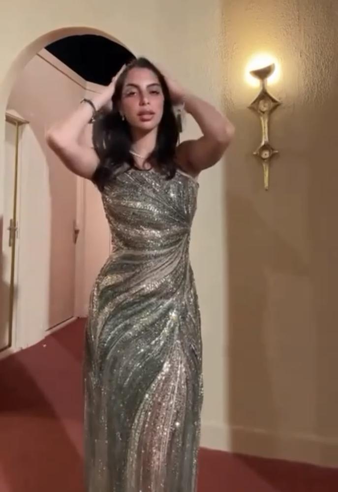 فستان سهره  زيتي. فخم