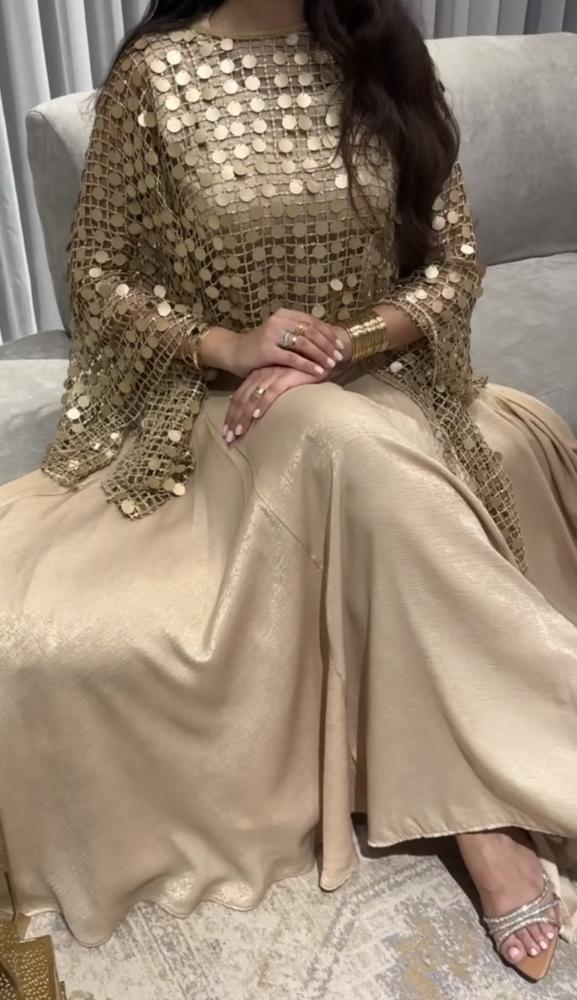 فستان سهره  ذهبي  فخم