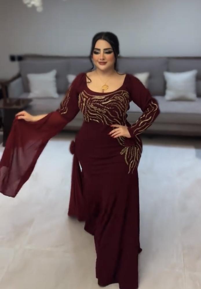 فستان سهره  عنابي