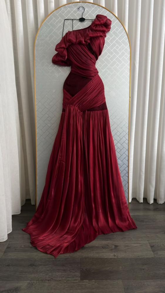 فستان سهره  عنابي