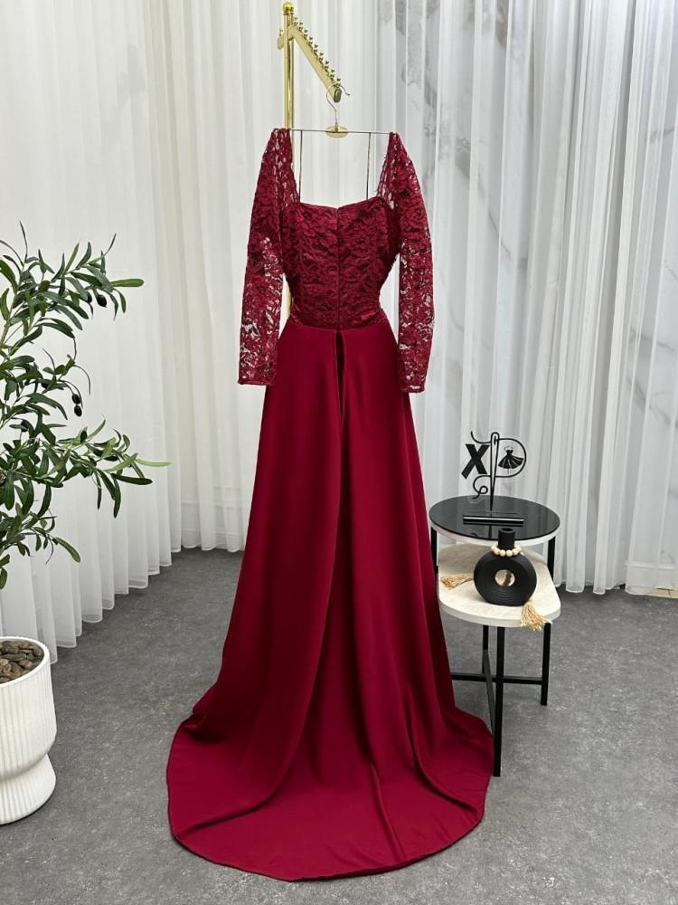 فستان سهره عنابي