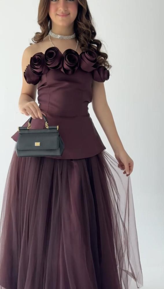 فستان  سهره  عنابي