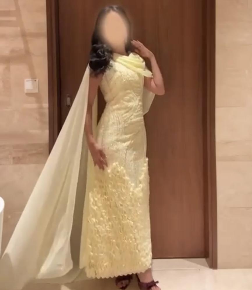 فستان سهره  ليموني فخم