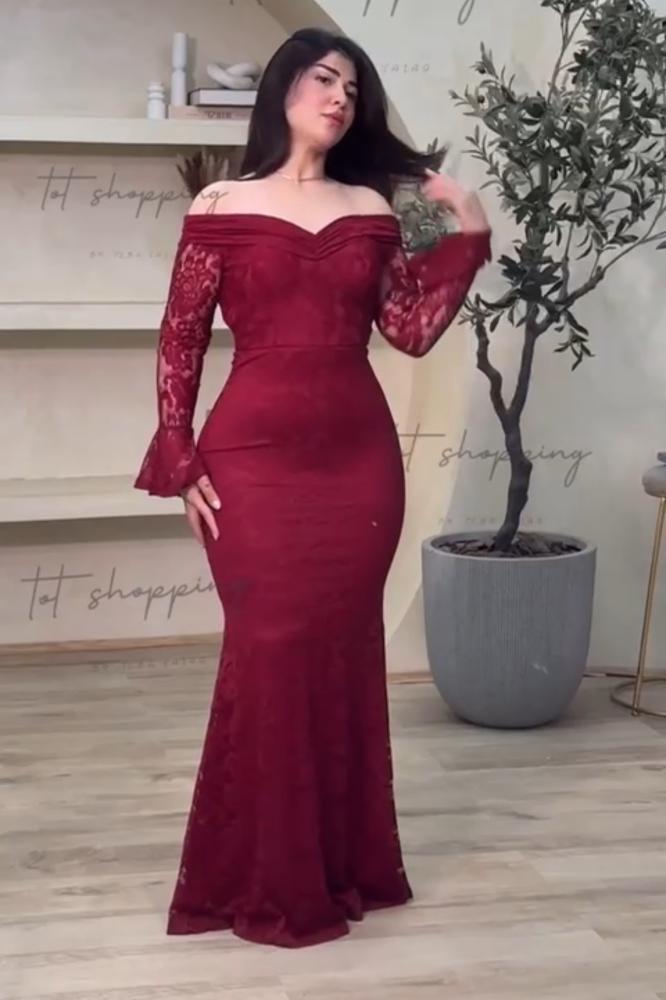 فستان  سهره عنابي