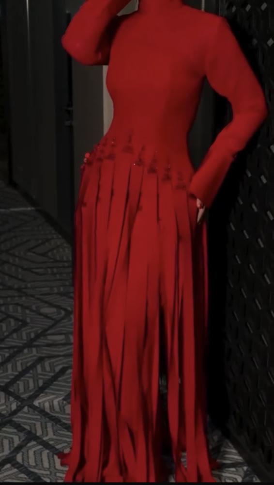 فستان سهره  احمر ناعم