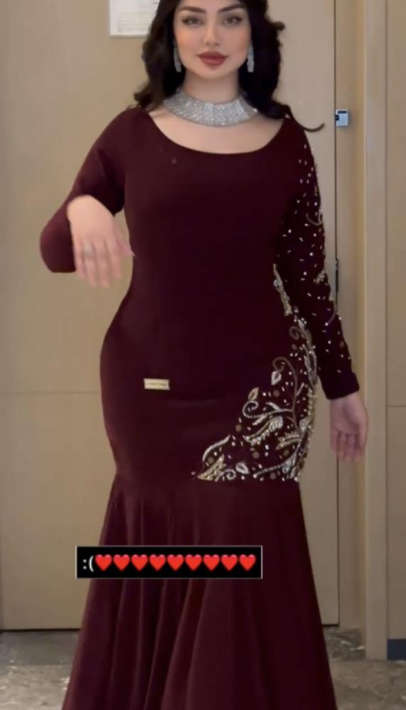 فستان  سهره  عنابي