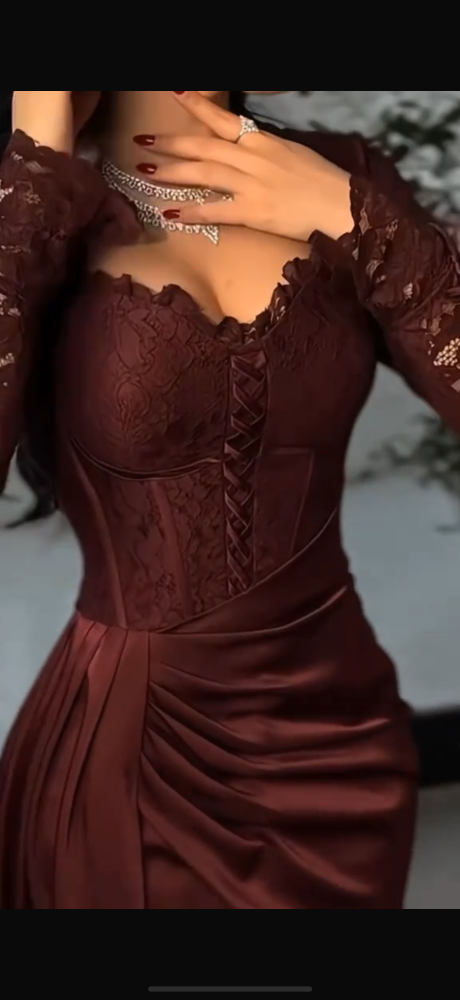 فستان  سهره عنابي