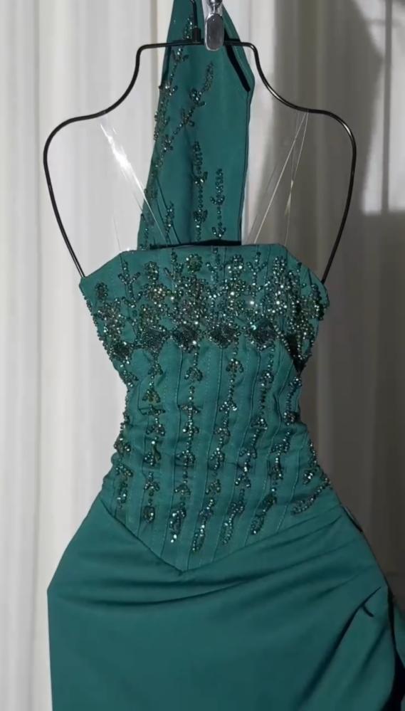 فستان سهره اخضر فخم
