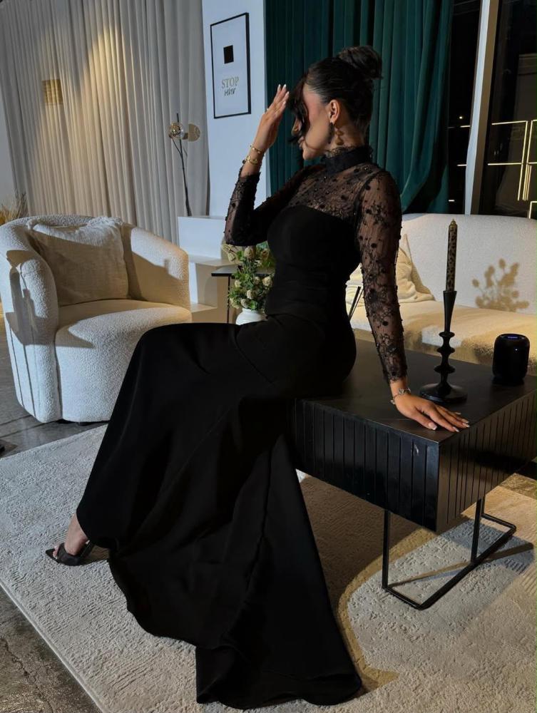 فستان سهره اسود ناعم