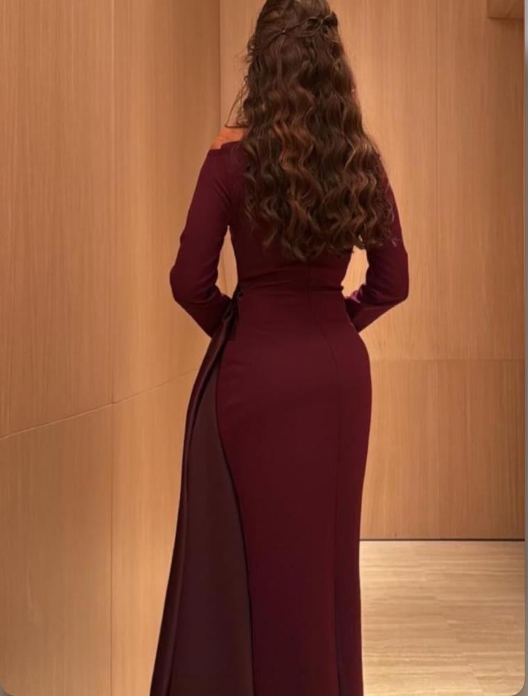 فستان سهره عنابي