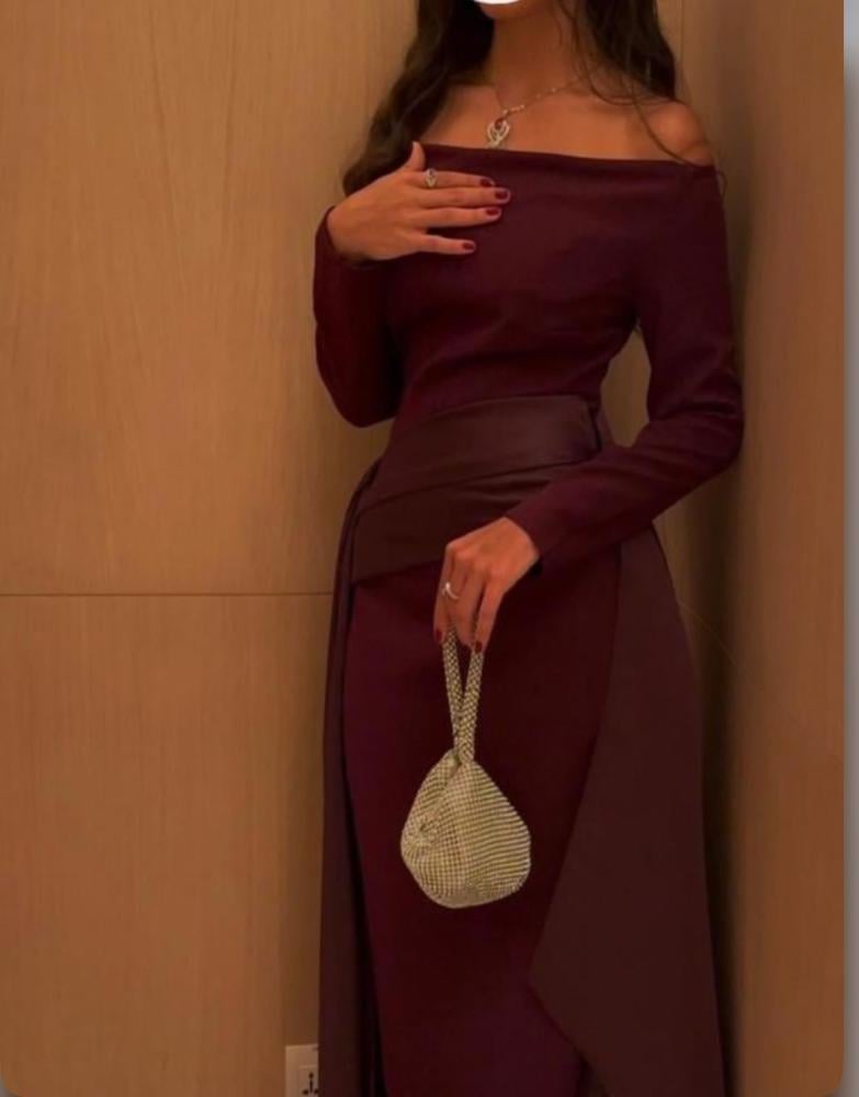 فستان سهره عنابي