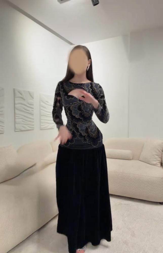 فستان  سهره  مخمل اسود