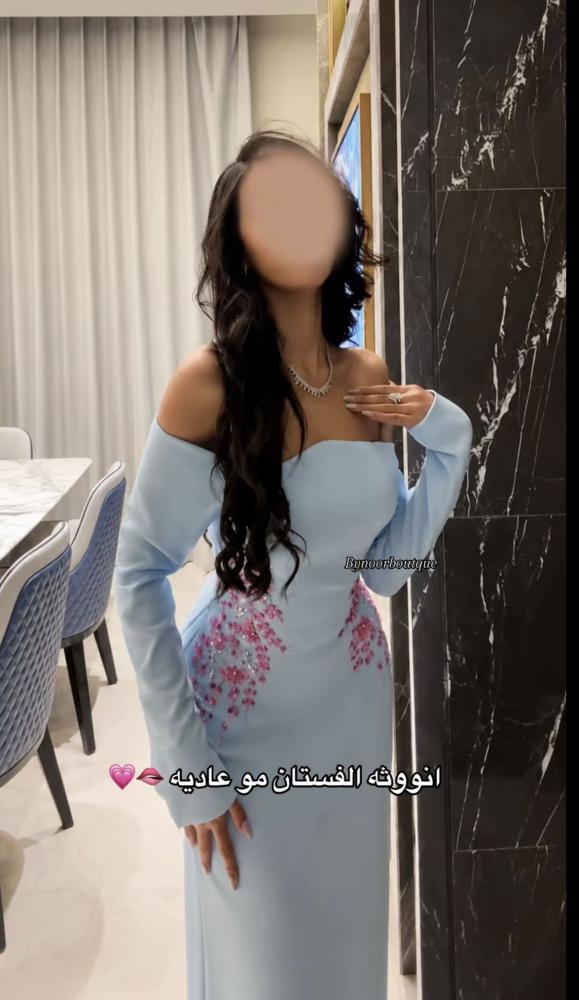 فستان  سهره  سماوي ناعم