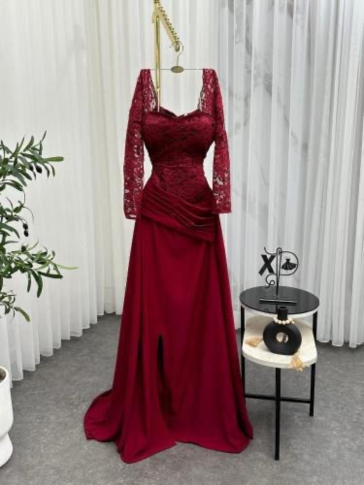 فستان سهره عنابي