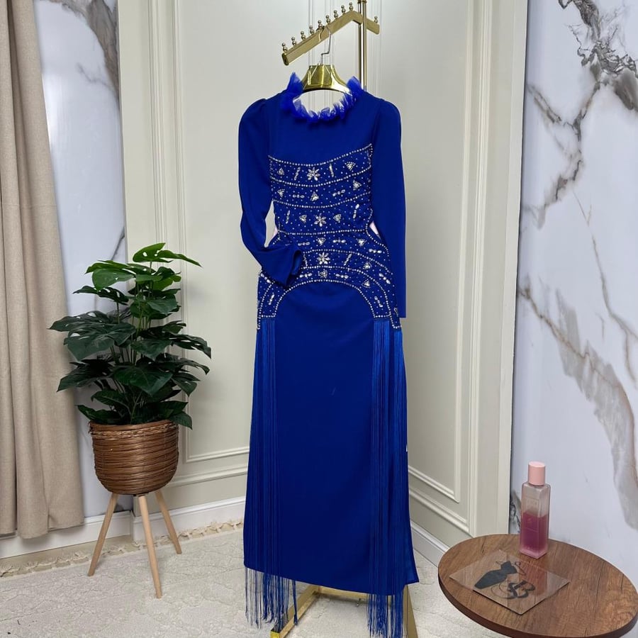 فستان سهره  راقي  ازرق