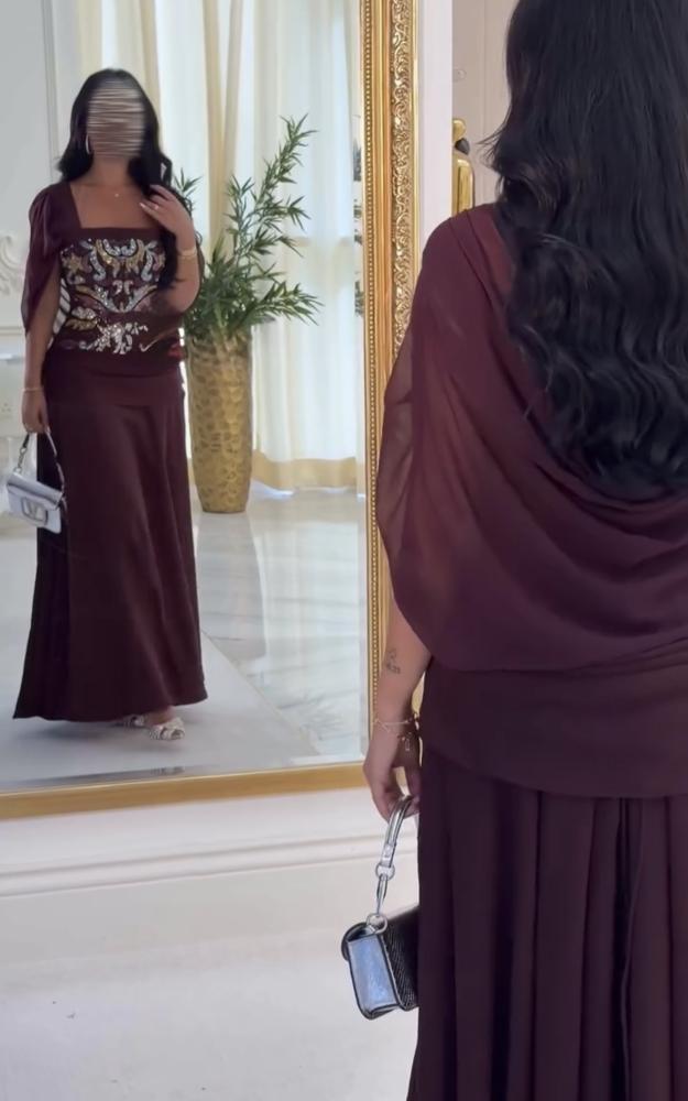 فستان سهره عنابي