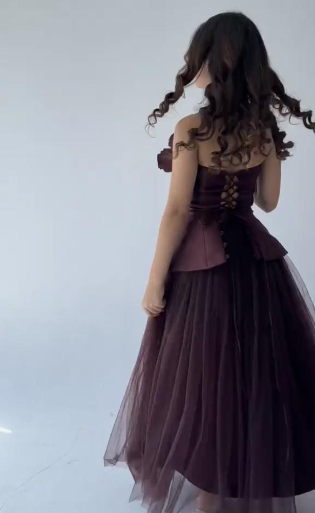 فستان  سهره  عنابي