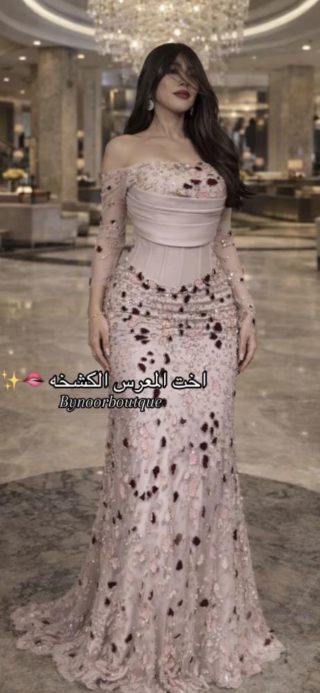 فستان بهجه وردي فخم