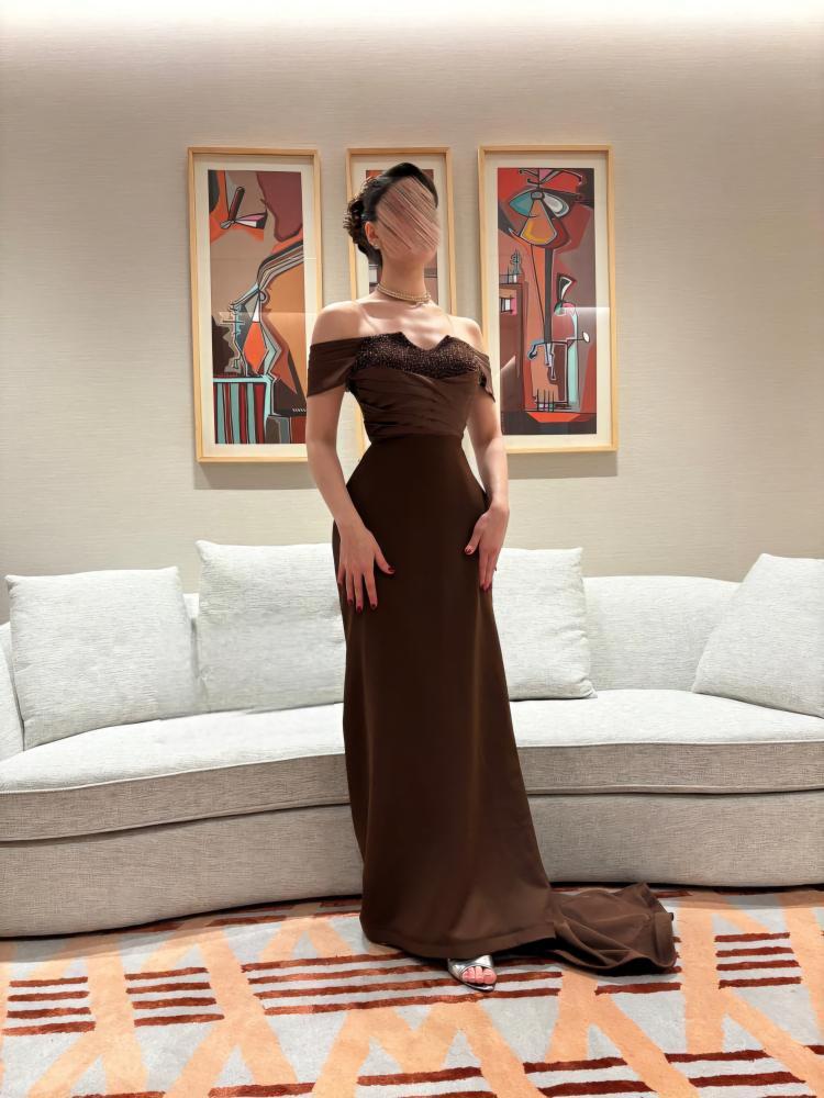 فستان سهره بني فخم