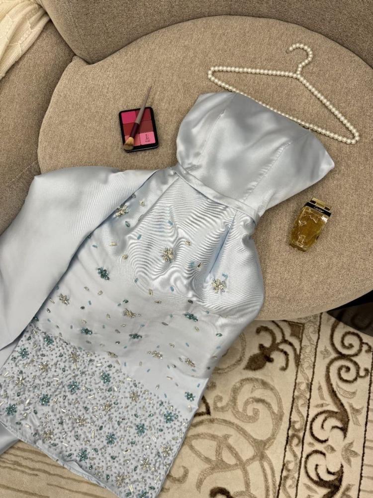 فستان  سهره فخم  رصاصي