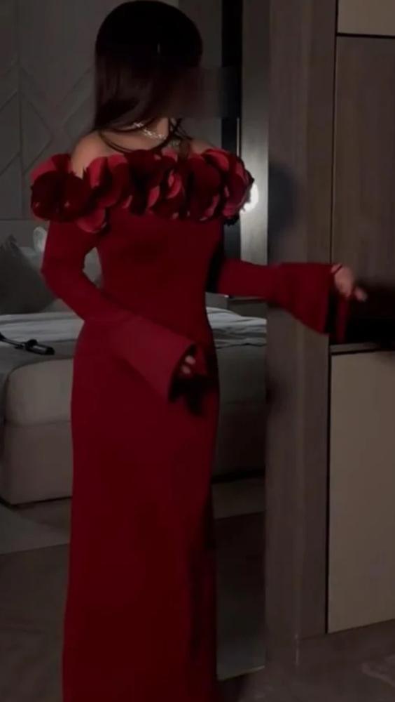 فستان سهره ناعم احمر