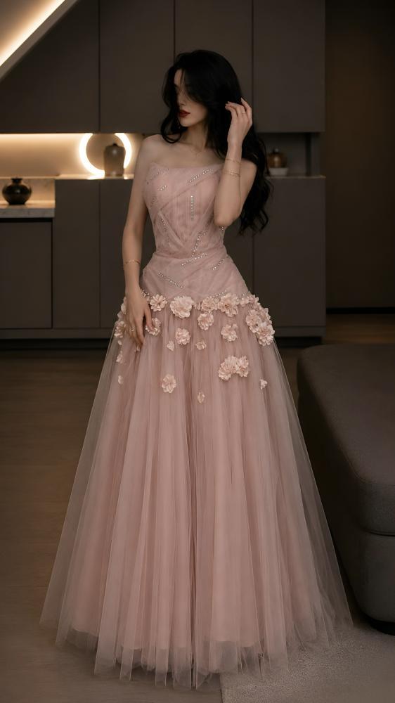 فستان سهره لحمي ناعم
