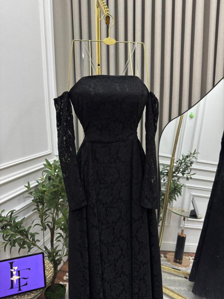 Evening dress, elegant sophisticated color, lace fabric, with Barbie.