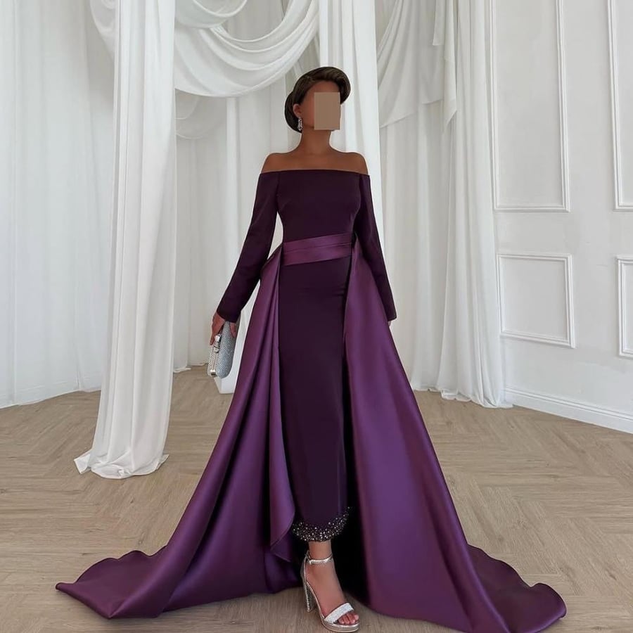 Evening dress, fabric fabric crepe stretch on micado